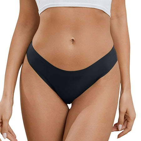 Yuhangmm Women s Panties Women Solid Color Low Waist Thong Bikini T Line Womens Underwear Briefs High Cut Lace Panties for Women