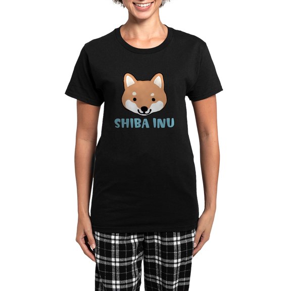 CafePress - Shibafacewords Women's Dark Pajamas - Women's Short Sleeve Print T-Shirt and Pants Dark Cotton Pajama Set
