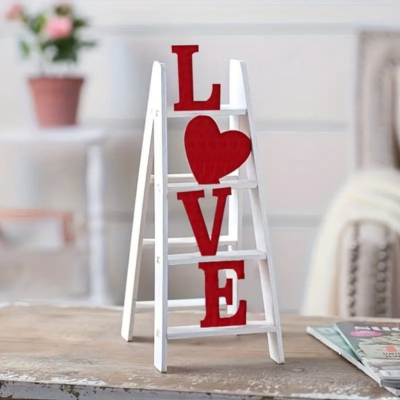 Valentines Day Gifts,Valentines Day Decorations,Outdoor Valentines Decorations,Valentines Day Ladder Tabletop Decoration(White)