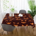 thumbnail image 5 of Coolnut Halloween Pumpkin Face Rectangle Tablecloth 60x108In,Dinner Table Cover for Outdoor & Indoor Patio, Picnic, BBQ, Holiday Party Halloween Decoration, 5 of 7