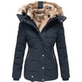 thumbnail image 1 of LUXUR Veste Épaisse à Fermeture Éclair Frontale pour Femmes, Décontractée, Voyage, Bleu Foncé, 2TG, 1 of 2