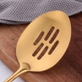 thumbnail image 4 of Buy THINGS Non-Stick Stainless Steel Slotted Cooking Spoons，Gold 14.69 inch, 4 of 6