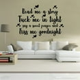 thumbnail image 2 of Read Me A Story Tuck Me In Tight Say A Sweet Prayer And Kiss Me Goodnight Bedroom Decal Quote Vinyl Wall Decal Wall Art Sticker Room Decoration Design Home Room Bedroom Nursery Room Size (30x30 inch), 2 of 3