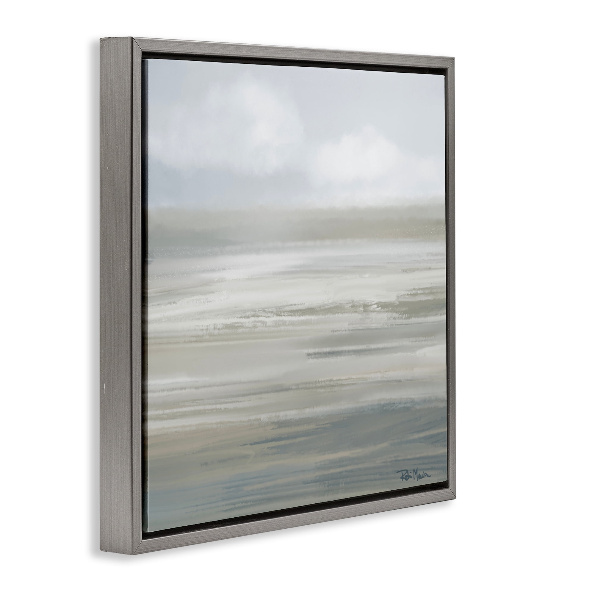 Stupell Industries Mid Afternoon Landscape Gray Framed Floater Canvas Wall Art, design by Robin Maria