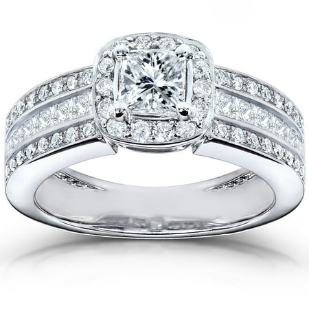 Annello by Kobelli 14k White Gold 1ct TDW Diamond Engagement Ring Engagement, Traditional, Halo 4
