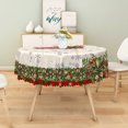thumbnail image 4 of Duangreer Christmas Tablecloth 70''Round, Xmas Tree Truck Print Waterproof Wrinkle Resistant, Table Cover for Family Party Dining, Indoor and Outdoor, 4 of 6