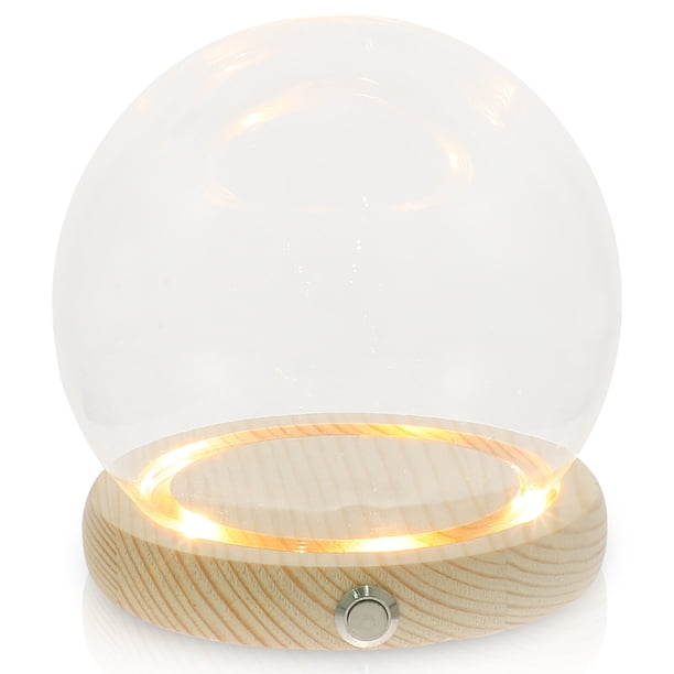 1 Juego de cúpula de cristal transparente con cubierta de flores y Base brillante, cúpula de cristal para escritorio