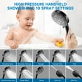 thumbnail image 4 of Filtered Shower Head With Handheld Spray Combo, High Pressure 6" Rain Showerhead & 5" Handheld Dual Shower Head with Filters, Double Shower Heads Set for Hard Water, 69" Shower Hose,Black, 4 of 8