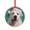 Pattern-4, variant on Glass Christmas Ornament Happy Great Pyrenees Dog Wearing A Red Santa Hat Round Glass Hanging Ornament Dog in Santa Hat Snowflake Holiday Decor And Xmas Gifts Ideas