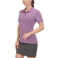 thumbnail image 5 of Dasawamedh Women's Quick Dry Golf Shirt Short Sleeve Polo Shirt Stretch Moisture Wicking UV Protection Sports Tennis T-Shirt Dahlia Heather M, 5 of 7