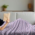 thumbnail image 3 of Geometric Soft Flannel Fleece Throw Blanket, Mosaic Design with Small Triangles in Watercolor Style Grid, Cozy Plush for Indoor and Outdoor Use, 60" x 80", Lilac Lavender and White, by Ambesonne, 3 of 5