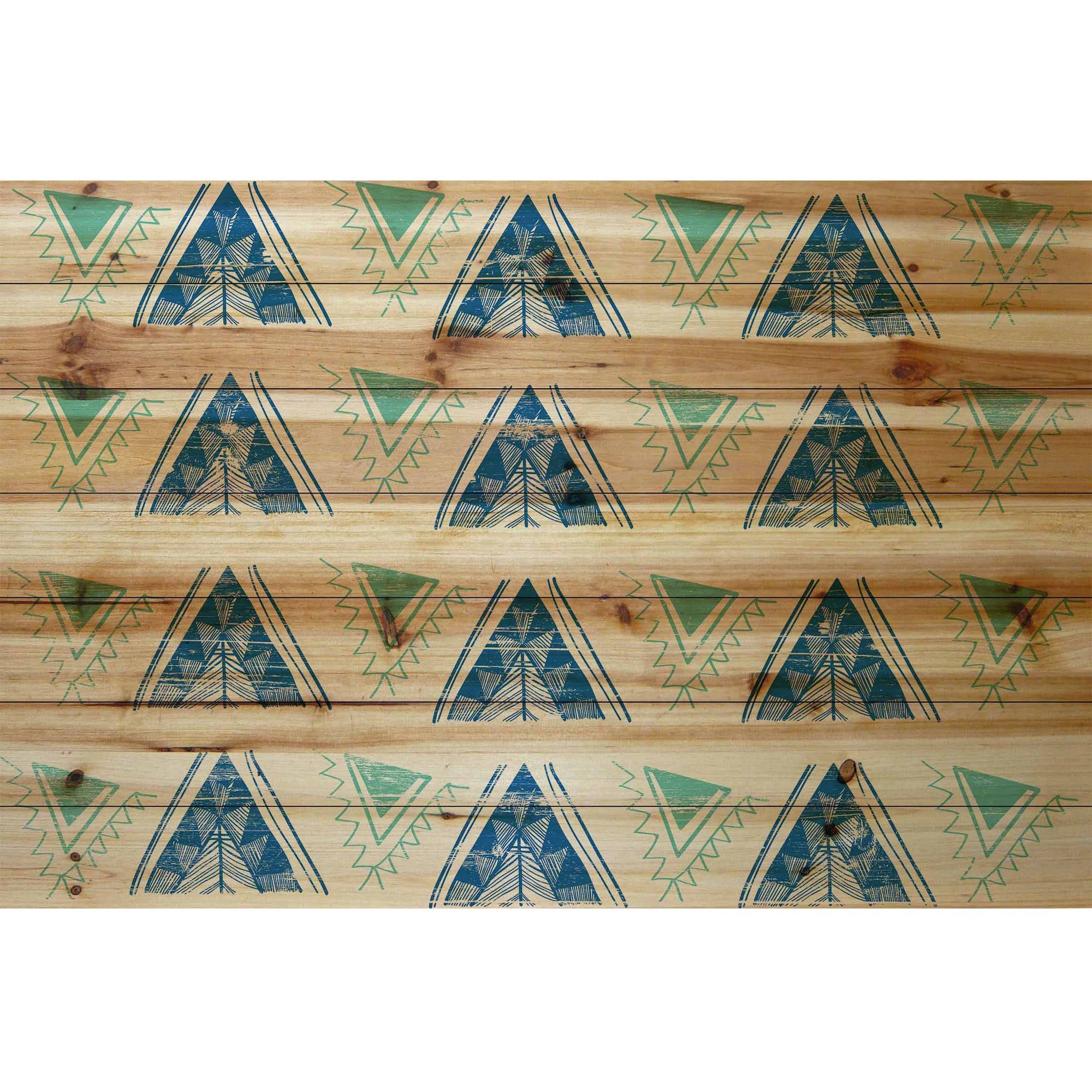 Marmont Hill - "Decorative Teepees" Painting Print on Natural Pine Wood