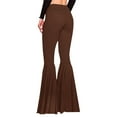 thumbnail image 4 of SXcggal Womens Solid Color High Waist Slim Fit Casual Flared Pants Trousers Breathable Sporty Casual Women's Yoga Pants, 4 of 6
