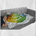 thumbnail image 6 of Pride Soft Flannel Fleece Throw Blanket, Rounded Polygonal Rainbow Colored Framework with I Love You Calligraphic Design, Cozy Plush for Indoor and Outdoor Use, 70" x 90", Multicolor, by Ambesonne, 6 of 6
