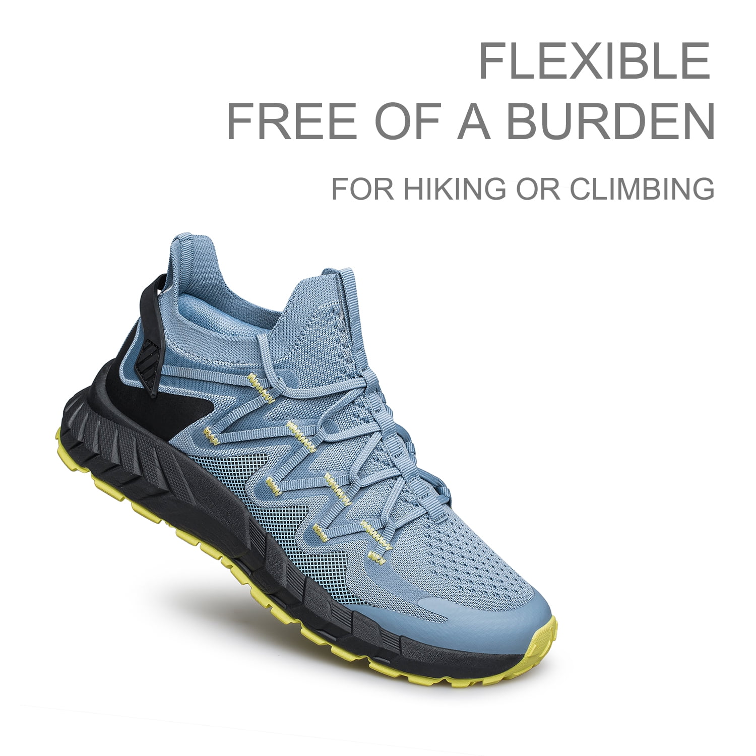 Men's Walking Shoes Hands Free Slip On Sneaker Strap Running Tennis Shoes for Flat Feet Plantar Fasciitis Workout Shoes Sky Blue Size 8