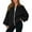 AJK36-Black, variant on Zip Up Jacket No Hood Casual Spring Fall Casual Lightweight Oversized Bomber Jacket Women Hoodless Sweat Jacket Black L