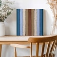 thumbnail image 2 of Framed Canvas Wall Art for Living Room Blue Brown Wood Grain Wall Decor, Rustic Wooden Plank Aesthetic Paintings for Bedroom Office Kitchen Bathroom, Ready to Hang Artwork Wall Pictures 8x8 Inch, 2 of 9
