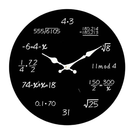 Dualoai Math Equations Wall Clock Creative Simple Accurate Timekeeping Wall Hanging 11.8 Style C