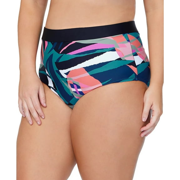 Raisins Curve MULTI Plus Size Island Crystal Cove Printed Bikini Bottoms, US 16W