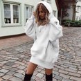 thumbnail image 1 of Sudaderas con capucha sólidas para mujer Espesar Suéter de bolsillo de manga larga de gran tamaño (Blanco S), 1 of 3