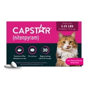 CAPSTAR (Nitenpyram) Fast-Acting Oral Flea Treatment for Cats (2-25 lbs), 6 Tablets, 11.4 mg