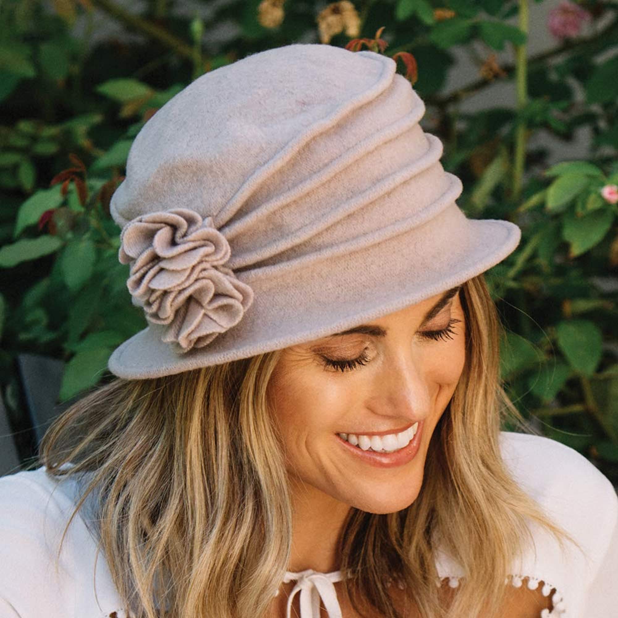 Scala Womens Boiled Wool Cloche with 