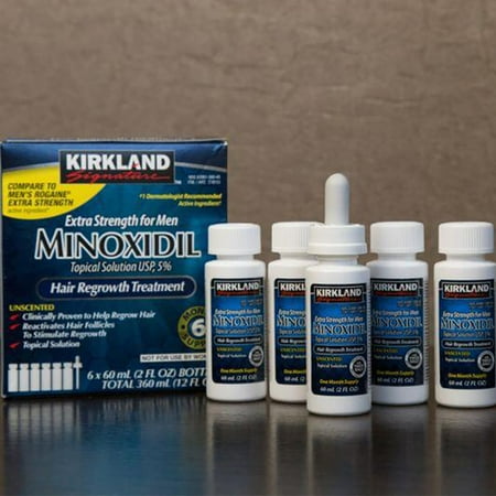 Kirkland Minoxidil 5% Hair Regrowth Solution Extra Strength Men 6 Month Supply (1/3/6 Bottles)