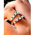 thumbnail image 2 of Dazzlingdaimonds Jewels 2.00 Ctw Round Cut Emerald & Diamond Wedding Anniversary Engagement Wrap Band Ring 14K White Gold Plated 925 Sterling Silver 925 Sterling Silver -10, 2 of 5