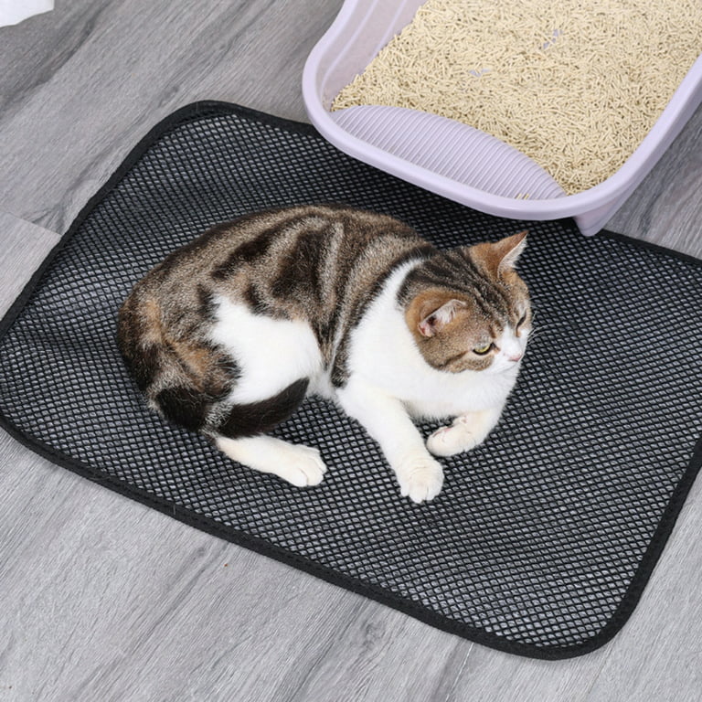 1pc PVC rectangular pet mat cat litter basin mat cat rub pad cat