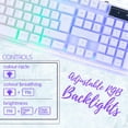 thumbnail image 2 of White Gaming Keyboard RGB USB Wired Rainbow Keyboard Designed for PC Gamers, PS4, PS5, Laptop, Xbox, Nintendo Switch, RX-250 Hornet Edition, 2 of 2