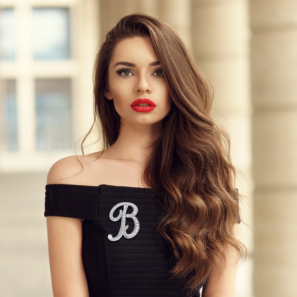Broches para mujer, nuevo conjunto de personalidad con broche de diamantes, broche de 26 letras en inglés, un broche