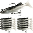 thumbnail image 7 of WuPing Soft Fishing Lures 10 Pcs Gray Bionic Fish-Shaped Soft Lure Pre-Rigged Jig Heads Paddle Tail Swim Baits for Bass, Trout, Walleye, 7 of 7