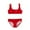 Red, variant on KONDYS Toddler Girl 2 Piece Swimsuit Sport Red Solid Color High Waist Bikini Set Swimwear Bathing Suit Breathable Cozy Stylish Girls Boys Swimsuit