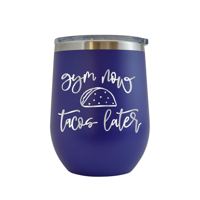 Gym Now Tacos Later - Engraved Can Bottle Beverage Holder Cup