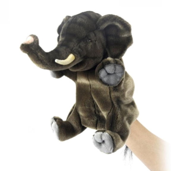 Handcrafted Cuddlers Set of 3 Handcrafted Elephant Hand Puppet Stuffed Animals 10.5"