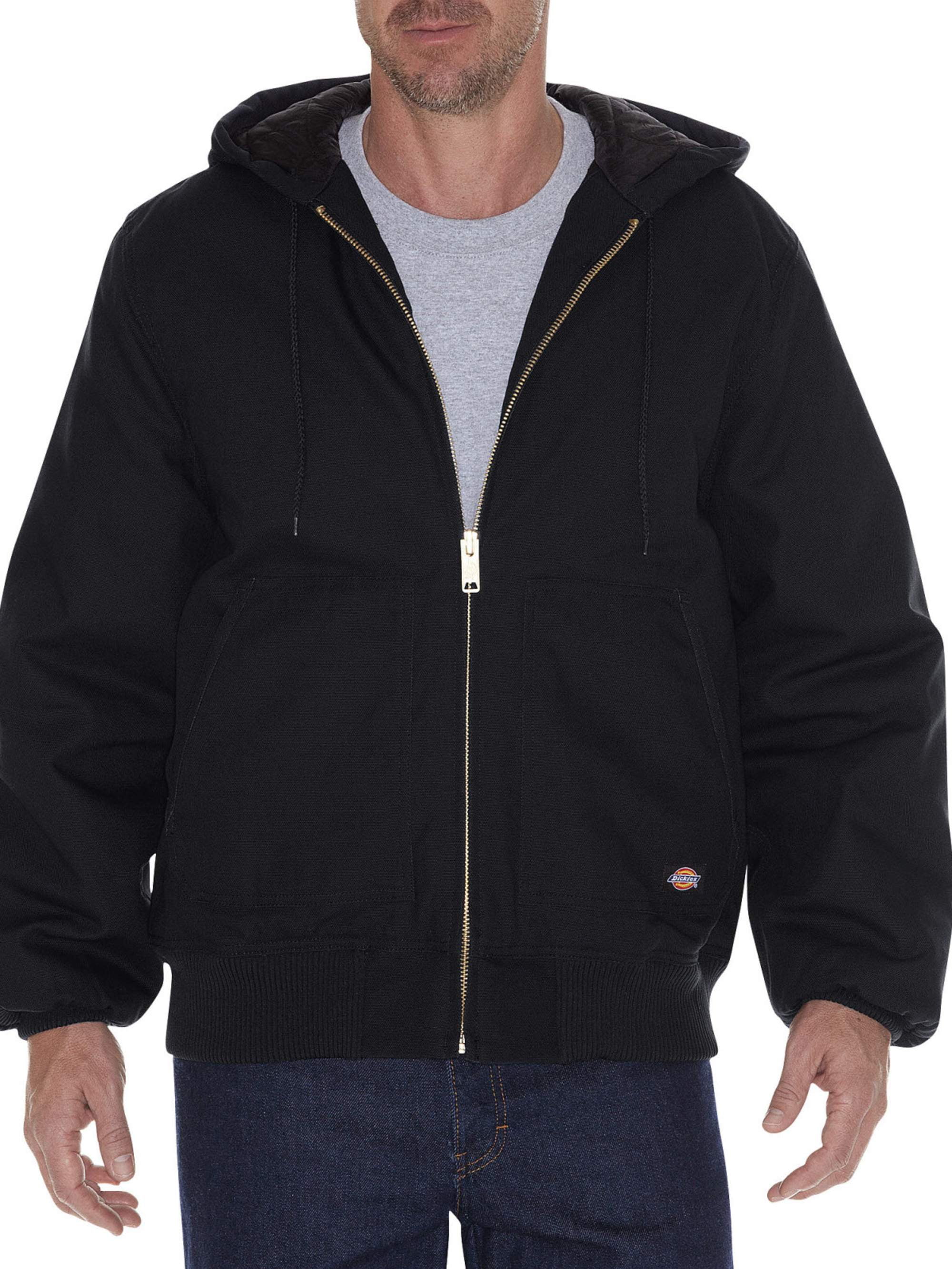 Dickies Mens and Big Mens Rigid Duck Hooded Jacket in Black - Walmart.com