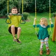 thumbnail image 4 of Gorilla Playsets Avalon 01-1078 Wood Swing Set with Wood Roof, Rock Wall, and Slide, Amber, 4 of 10