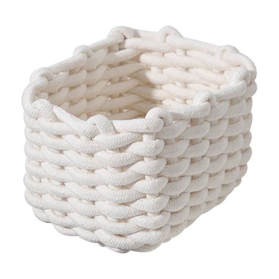 geerera Solid Color Desktop Storage Basket Key Remote Control Desktop Storage Basket Cosmetics Retail Storage Basket,Cute Closet Baskets and Bins for Shelves 5x7x5 inch