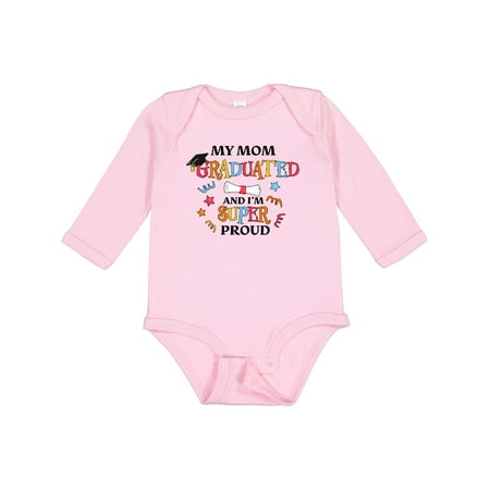 

Inktastic My Mom Graduated and I m Super Proud Gift Baby Boy or Baby Girl Long Sleeve Bodysuit