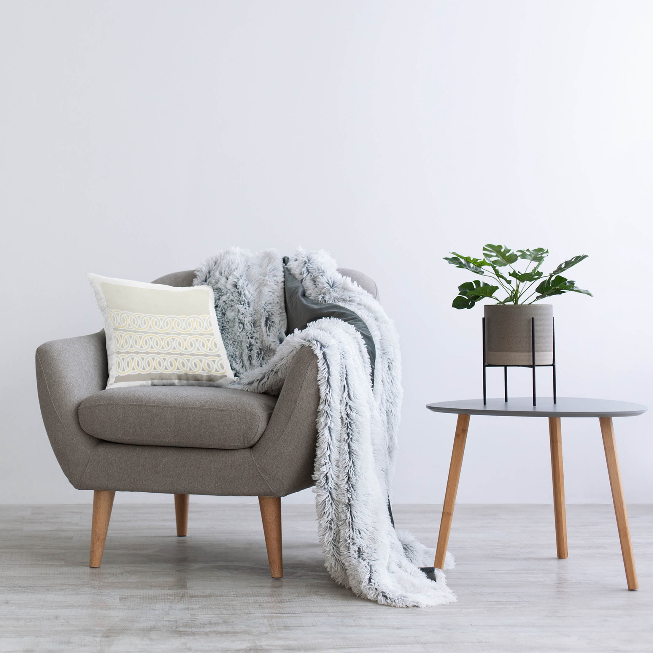 Stupell Industries Muted Loop Pattern Shapes Printed Throw Pillow Design by Geoff Tygert