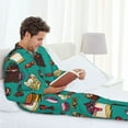 thumbnail image 4 of Mens Pajamas Set, cute cake Button Down Long Sleeve Loungewear Sleepwear Pjs sets for Men, 4 of 5
