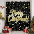 thumbnail image 2 of Shower Curtain 72"W x 78"L Merry Christmas Golden Snowflake Polka Dots Black Fabric Shower Curtains Set with Hooks Water Repellent Bathroom Curtains Machine Washable Bathroom Accessories, 2 of 9