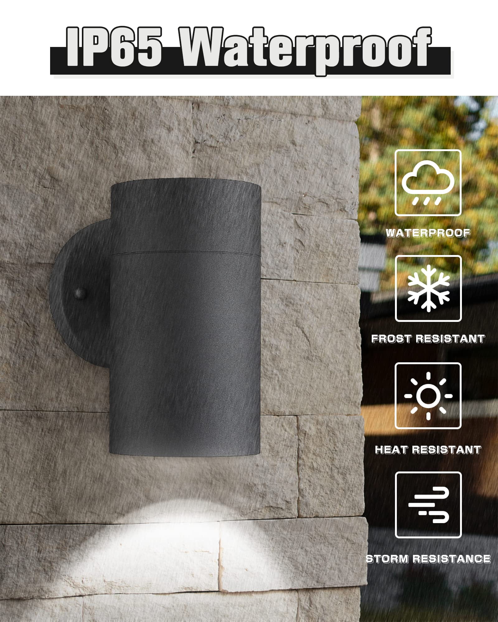 Outdoor Sconce Lights Exterior  Black Wall Patio Light Fixture Porch - 4 Pack