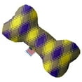 thumbnail image 2 of Mirage Pet 1354-CTYBN10 Purple & Yellow Plaid Canvas Bone Dog Toy - 10 in., 2 of 3