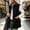 Black, variant on Womens Fuzzy Fleece Vest Lapel Button Down Sleeveless Mid Length Gilet With Patch Pockets Winter Outerwear