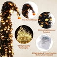 thumbnail image 6 of 6FT Slim Pop Up Halloween Thanksgiving Tree with Fairy Lights Harvest Tree with Maple Leaves Pumpkins Foldable Collapsible Pencil Fall Tree for Outdoor Porch Patio Deck Living Room Decor, 6 of 7
