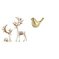 thumbnail image 1 of Escultura Coleccionable Europea De Reno Y Pájaro Dorado, Estatua De Animal Moderna Para Decoración Del Hogar, Repisa De Oficina, Sala De Estar, Regalo De Inauguración De La Casa, 1 of 8