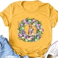 thumbnail image 4 of JeashCHAT Easter Shirts for Women Bunny Rabbit Egg Gnome Print Women Casual Letter Printing Short Sleeves O-Neck Loose T-Shirt Blouse Tops, 4 of 5