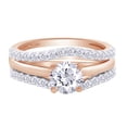 thumbnail image 2 of Round White Cubic Zirconia Enhancer Guard Ring 10k Rose Gold Ring Size - 11, 2 of 6