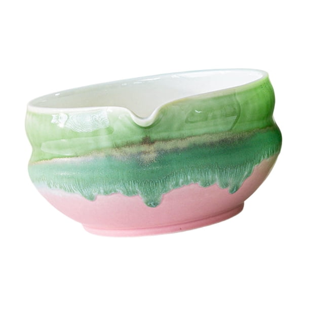 Cuenco para matcha con pico, de porcelana, para hacer té, utensilios tradicionales para el hogar. Rosa